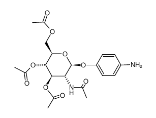 4-aminophenyl 3,4,6-tri-O-acetyl-2-(acetylamino)-2-deoxy-β-D-glucopyranoside结构式