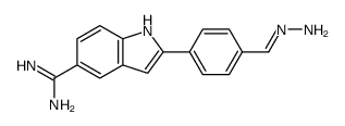 2-(4-methanehydrazonoylphenyl)-1H-indole-5-carboximidamide Structure