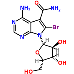 4-Amino-6-bromo-7-(β-L-xylofuranosyl)-7H-pyrrolo[2,3-d]pyrimidine-5-carboxamide Structure