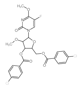 [3-(4-chlorobenzoyl)oxy-5-(5-fluoro-4-methoxy-2-oxo-pyrimidin-1-yl)-4-methoxy-oxolan-2-yl]methyl 4-chlorobenzoate structure