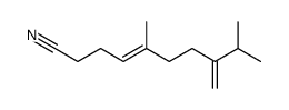 (E)-8-isopropyl-5-methyl-nona-4,8-dienenitrile结构式