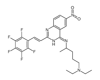 1-N,1-N-diethyl-4-N-[6-nitro-2-[(E)-2-(2,3,4,5,6-pentafluorophenyl)ethenyl]quinazolin-4-yl]pentane-1,4-diamine Structure