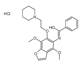 N-[4,7-dimethoxy-6-(2-piperidin-1-ium-1-ylethoxy)-1-benzofuran-5-yl]benzamide,chloride结构式
