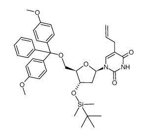 5-allyl-3'-O-tert-butyldimethylsilyl-2'-deoxy-5'-O-(4,4'-dimethoxytrityl)uridine结构式