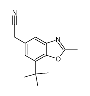7-tert-Butyl-2-methyl-5-benzoxazolacetonitril Structure