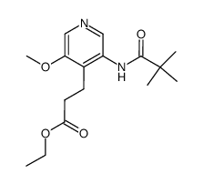 ethyl 3-(3-methoxy-5-pivaloylamino-4-pyridyl)propionate结构式