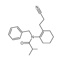 N-benzyl-N-(2-(2-cyanoethyl)cyclohex-1-en-1-yl)isobutyramide Structure