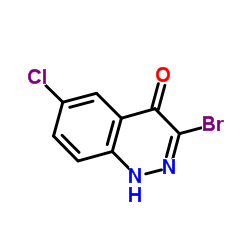 3-Bromo-6-chloro-4(1H)-cinnolinone结构式