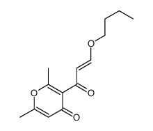 3-(3-butoxyprop-2-enoyl)-2,6-dimethylpyran-4-one结构式