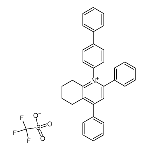 1-([1,1'-biphenyl]-4-yl)-2,4-diphenyl-5,6,7,8-tetrahydroquinolin-1-ium trifluoromethanesulfonate结构式