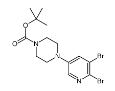 2-Methyl-2-propanyl 4-(5,6-dibromo-3-pyridinyl)-1-piperazinecarbo xylate结构式