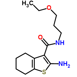 2-Amino-N-(3-ethoxypropyl)-4,5,6,7-tetrahydro-1-benzothiophene-3-carboxamide结构式