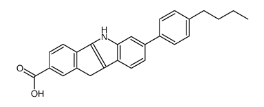7-(4-butylphenyl)-5,10-dihydroindeno[1,2-b]indole-2-carboxylic acid结构式