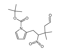 5-(N-tert-butoxycarbonyl-2-pyrrolyl)-3,3-dimethyl-4-nitro-1-pentanal结构式