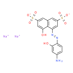 disodium 4-[(4-amino-2-hydroxyphenyl)azo]-5-hydroxynaphthalene-2,7-disulphonate structure
