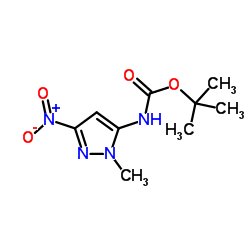 2-Methyl-2-propanyl (1-methyl-3-nitro-1H-pyrazol-5-yl)carbamate结构式