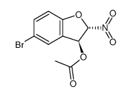 trans-3-acetoxy-5-bromo-2-nitro-2,3-dihydrobenzo(b)furan Structure