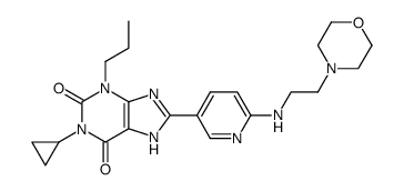 1-cyclopropyl-3-propyl-8-[6-(2-morpholino-ethyl)amino-3-pyridyl]xanthine Structure