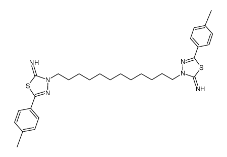 3,3-(1,12-dodecanediyl) bis-[5-(4-methylphenyl)-1,3,4-thiadiazol-2(3H)-imine] Structure