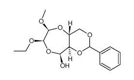 7-ethoxy-9-hydroxy-6-α-methoxy-2-phenyl-trans-(1,3-dioxano)<5,4-e><1:4>-dioxepan Structure