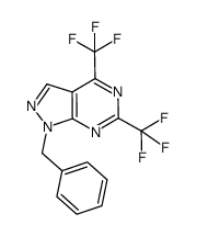1-benzyl-4,6-bis(trifluoromethyl)-1H-pyrazolo[3,4-d]pyrimidine结构式