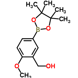 2-Methoxy-5-(4,4,5,5-tetramethyl-1,3,2-dioxaborolan-2-yl)benzenemethanol structure