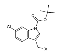 tert-butyl 3-(bromomethyl)-6-chloro-1H-indole-1-carboxylate结构式