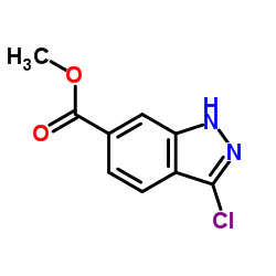 3-氯 1H-吲唑-6-羧酸甲酯结构式