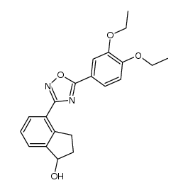 4-(5-(3,4-diethoxyphenyl)-1,2,4-oxadiazol-3-yl)-2,3-dihydro-1H-inden-1-ol结构式