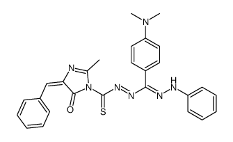 (4E)-N-[(E)-N-anilino-C-[4-(dimethylamino)phenyl]carbonimidoyl]imino-4-benzylidene-2-methyl-5-oxoimidazole-1-carbothioamide Structure
