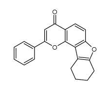 8,9,10,11-tetrahydro-2-phenyl-4H-benzofuro[2,3-h][1]benzopyran-4-one结构式