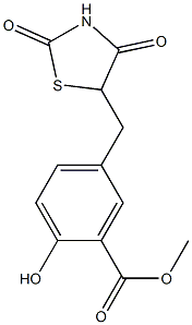 Benzoic acid, 5-[(2,4-dioxo-5-thiazolidinyl)methyl]-2-hydroxy-, methyl ester Structure
