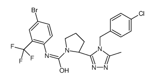 (2R)-N-[4-bromo-2-(trifluoromethyl)phenyl]-2-[4-[(4-chlorophenyl)methyl]-5-methyl-1,2,4-triazol-3-yl]pyrrolidine-1-carboxamide Structure