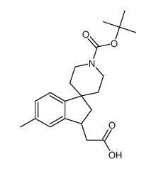 2-(1-(叔-丁氧羰基)-5-甲基-2,3-二氢螺[茚并-1,4-哌啶]-3-基)乙酸结构式