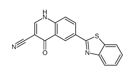 6-(1,3-Benzothiazol-2-yl)-4-oxo-1,4-dihydro-3-quinolinecarbonitri le Structure