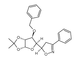 (5R)-5-(3-O-benzyl-1,2-O-isopropylidene-α-D-xylo-tetrafuranos-4-yl)-3-phenyl-2-isoxazoline Structure