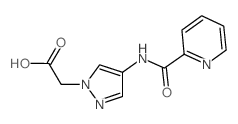 {4-[(Pyridine-2-carbonyl)-amino]-pyrazol-1-yl}-acetic acid结构式