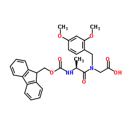 N-((((9H-荧光素-9-基)甲氧基)羰)-L-丙氨酰)-N-(2,4-二甲氧基苄基)甘氨酸结构式