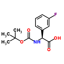 (S)-2-(tert-butoxycarbonylamino)-2-(3-fluorophenyl)acetic acid structure