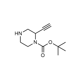 2-乙炔基哌嗪-1-羧酸叔丁酯结构式