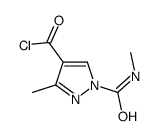 1H-Pyrazole-4-carbonyl chloride, 3-methyl-1-[(methylamino)carbonyl]- (9CI) Structure