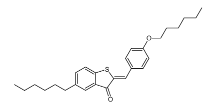 5-hexyl-2-<4-(hexyloxy)phenylmethylene>benzothiophen-3(2H)-one结构式