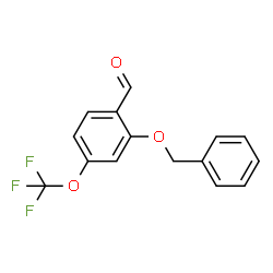 2-(Phenylmethoxy)-4-(trifluoromethoxy)benzaldehyde Structure