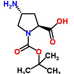 (2R,4R)-4-Amino-1,2-pyrrolidinedicarboxylic acid 1-(tert-butyl) ester Structure