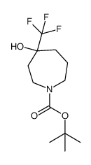 叔-丁基 4-羟基-4-(三氟甲基)吖庚环-1-甲酸基酯结构式