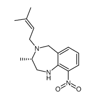 (S)-3-Methyl-4-(3-methyl-but-2-enyl)-9-nitro-2,3,4,5-tetrahydro-1H-benzo[e][1,4]diazepine结构式