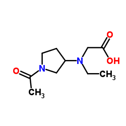 N-(1-Acetyl-3-pyrrolidinyl)-N-ethylglycine Structure