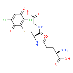 2,5-dichloro-3-(glutathionyl-S-yl)-1,4-benzoquinone structure