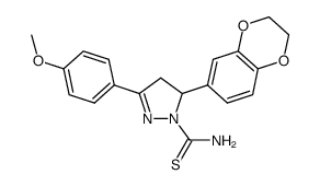 5-(2,3-dihydrobenzo[b][1,4]dioxin-6-yl)-3-(4-methoxyphenyl)-4,5-dihydro-1H-pyrazole-1-carbothioamide Structure