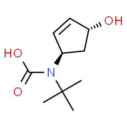 Carbamic acid, [(1R,4R)-4-hydroxy-2-cyclopenten-1-yl]-, 1,1-dimethylethyl结构式